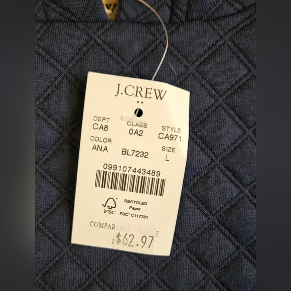 J. Crew Blue Quilted Jacket BRAND NEW WITH TAGS. - Picture 3 of 4